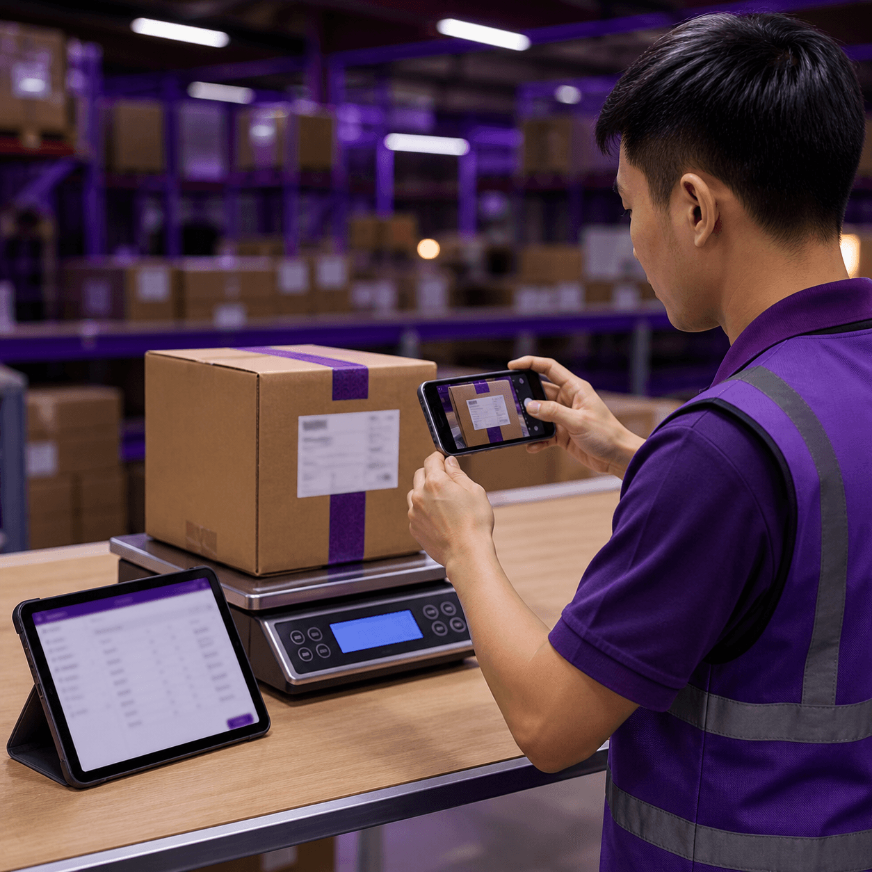 Parcel arrival recorded at the warehouse